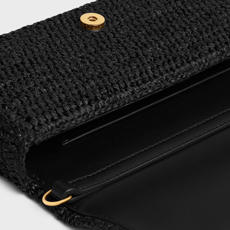 MULTIPOCHETTE IN RAFFIA - BLACK - MORE LINES - 1 | CELINE
