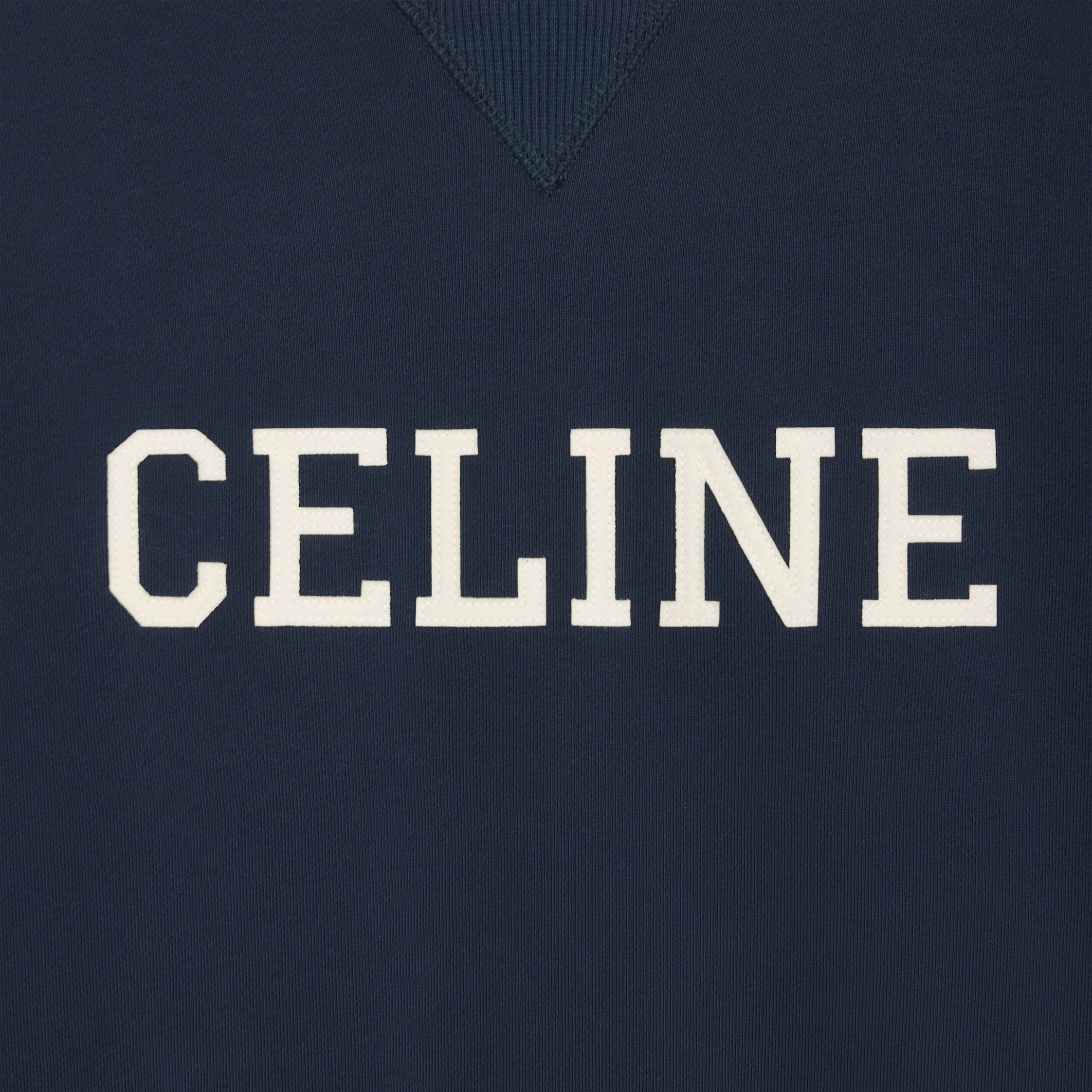 【CELINE】COLLEGE SWEATSHIRT●RY07D670QCBE3 Pre-owned Celine Grey Cotton Flocked College Logoed