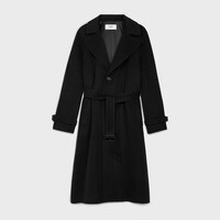 coat in camel cloth - BLACK -  - 1 | CELINE