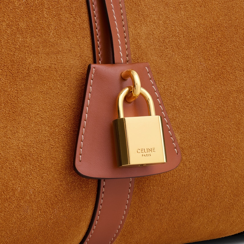 LARGE BOSTON in SUEDE CALFSKIN - TOBACCO - CROSS-BODY BAGS - 1 | CELINE