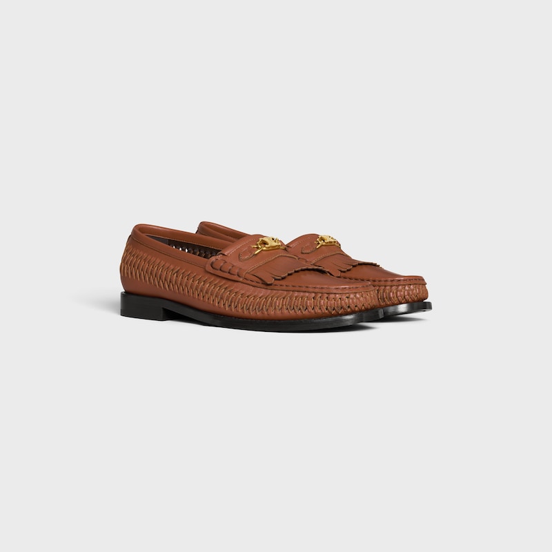 CELINE LUCO BRAIDED LOAFER IN CALFSKIN - TAN -  - 1 | CELINE