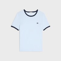 70's triomphe t-shirt IN cotton jersey - SILVER BLUE / NAVY -  - 1 | CELINE