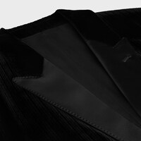 classic tux jacket in striped velvet - BLACK -  - 1 | CELINE