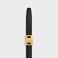 MEDIUM 25MM REVERSIBLE FRAMED TRIOMPHE BELT in TAURILLON AND LIZARD EMBOSSED CALFSKIN - BLACK -  - 1 | CELINE