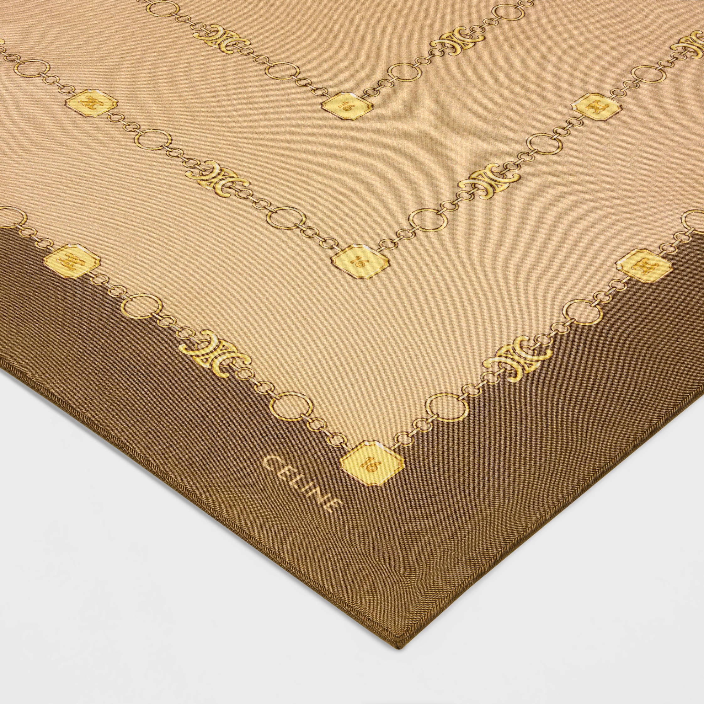 スカーフ SQUARE IN TRIOMPHE SILK TWILL square in arc de triomphe silk twill - BEIGE/NOIX | CELINE