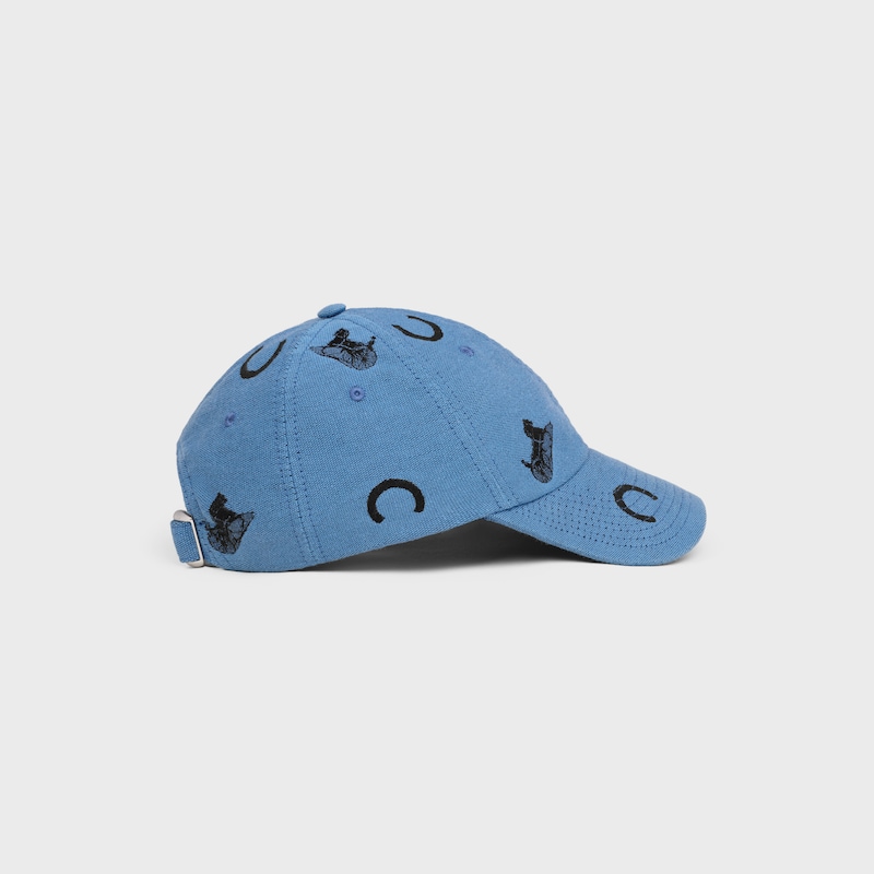 RICHELIEU CAP IN cotton - BLUE/BLACK -  - 1 | CELINE