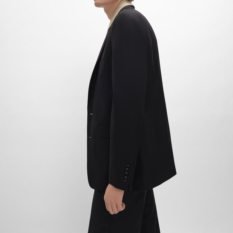 classic jacket IN wool gabardine - BLACK -  - 1 | CELINE