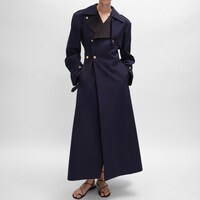 tux trench coat IN COTTON AND WOOL GABARDINE - INK -  - 2 | CELINE