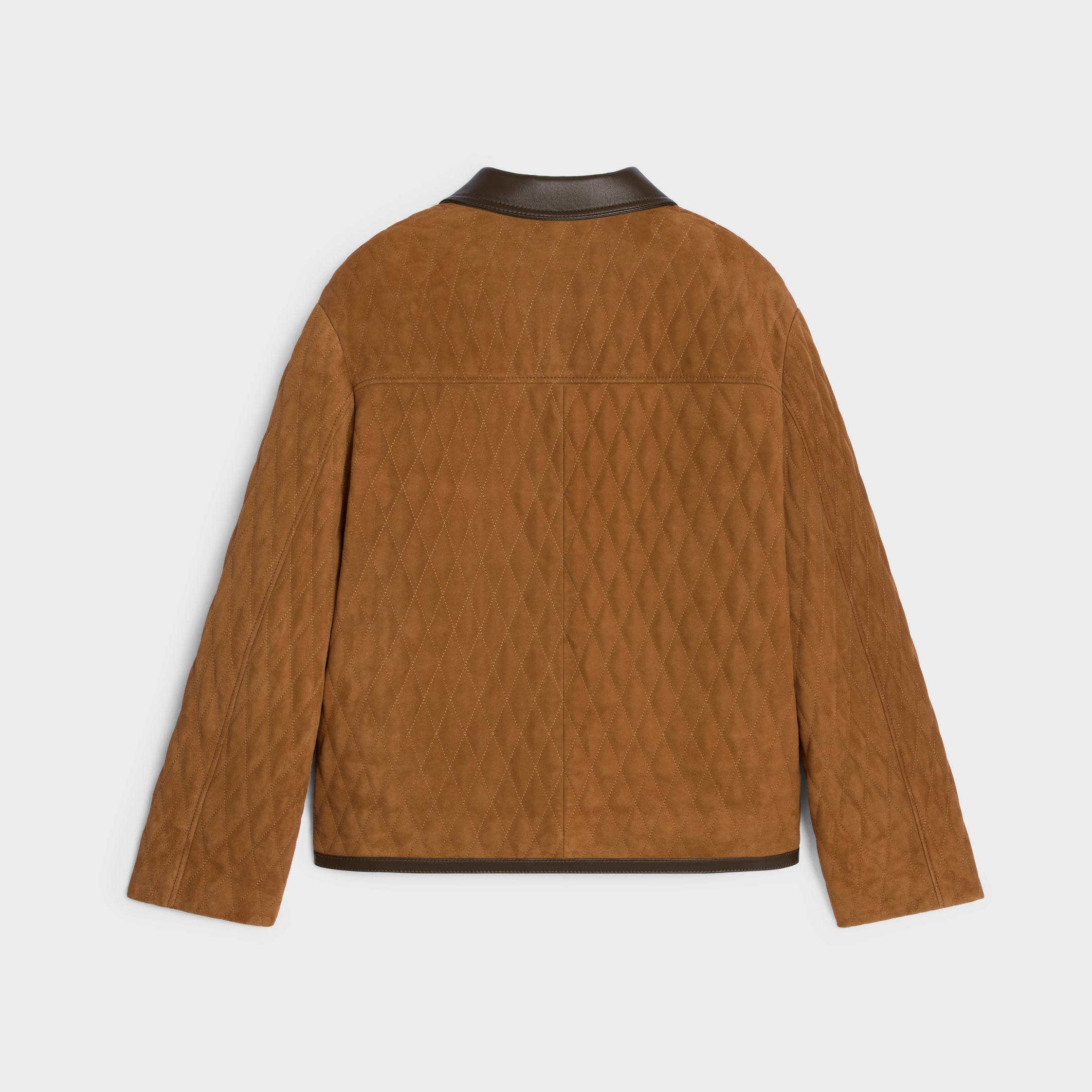 quilted jacket IN suede - CARAMEL / DARK KHAKI | CELINE