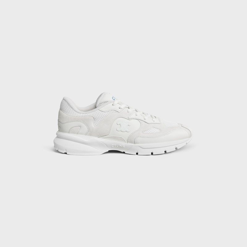 RUNNER SNEAKER IN CALFSKIN, SUEDE CALFSKIN AND MESH - OPTIC WHITE -  - 1 | CELINE