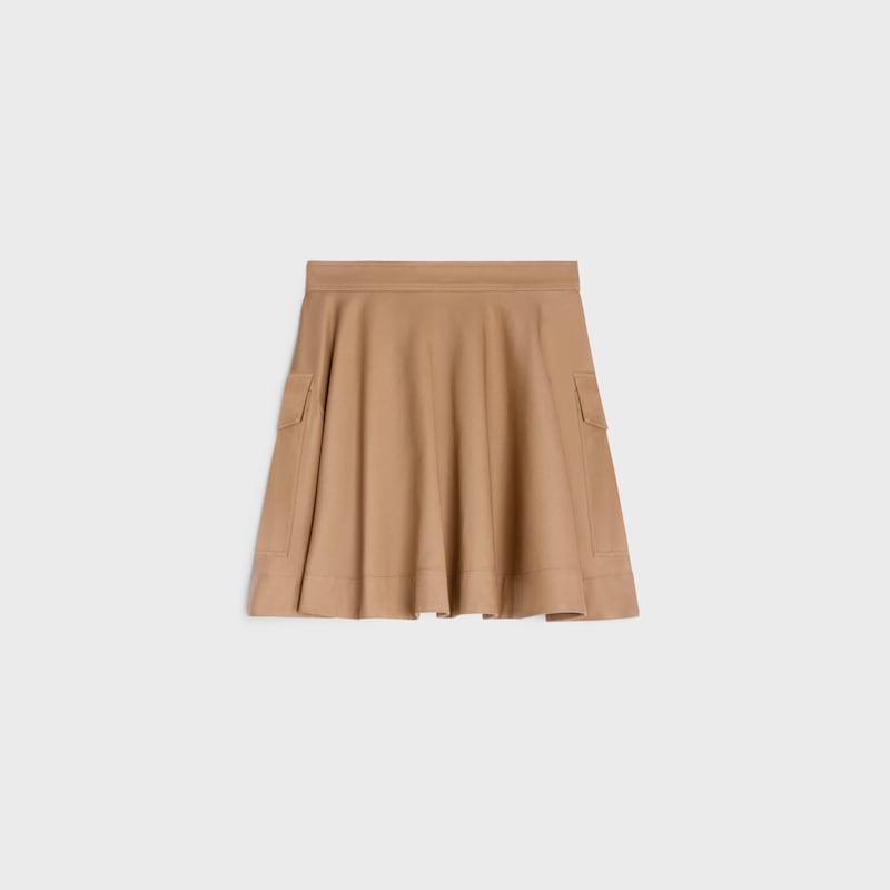skirt IN cotton twill - CARAMEL -  - 1 | CELINE