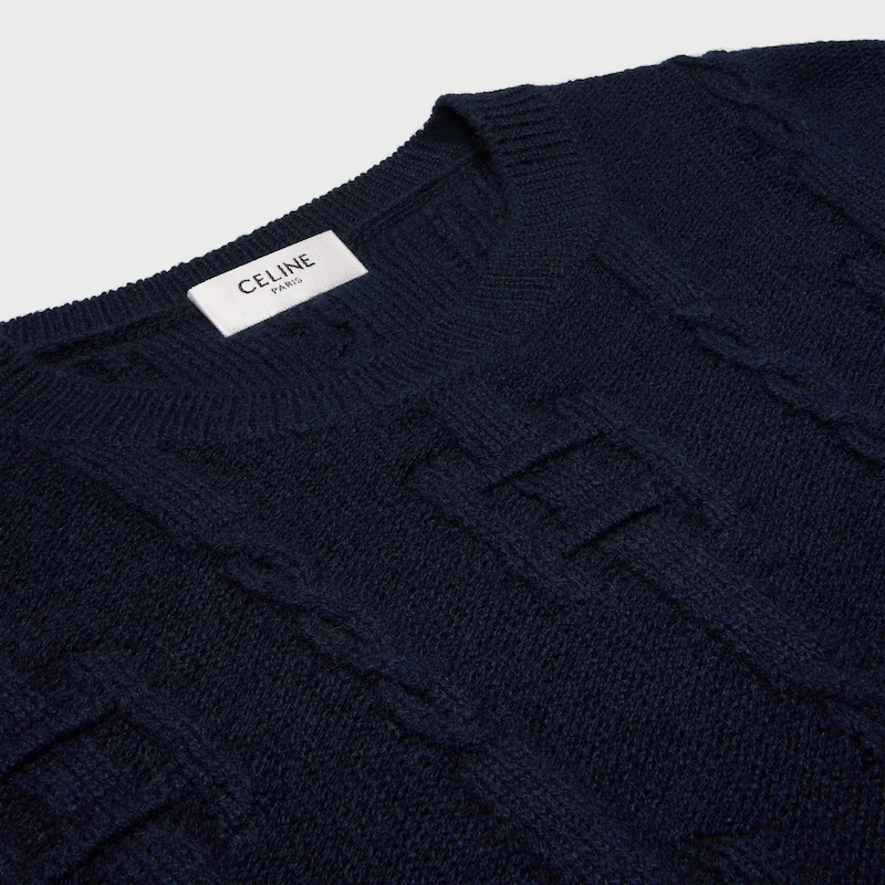 crewneck sweater IN chains cashmere - NAVY -  - 1 | CELINE