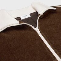 tracksuit jacket in velvet jersey - CHOCOLATE/ ECRU -  - 2 | CELINE