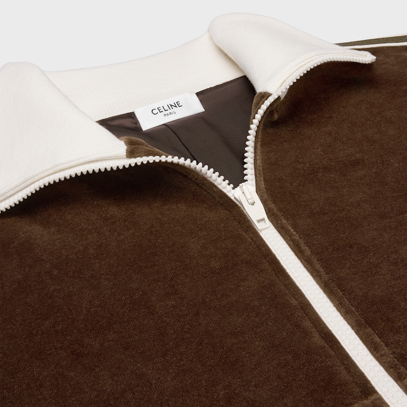 CHAQUETA DE CH&Aacute;NDAL DE PUNTO ATERCIOPELADO - CHOCOLATE&nbsp;/&nbsp;CRUDO -  - 1 | CELINE