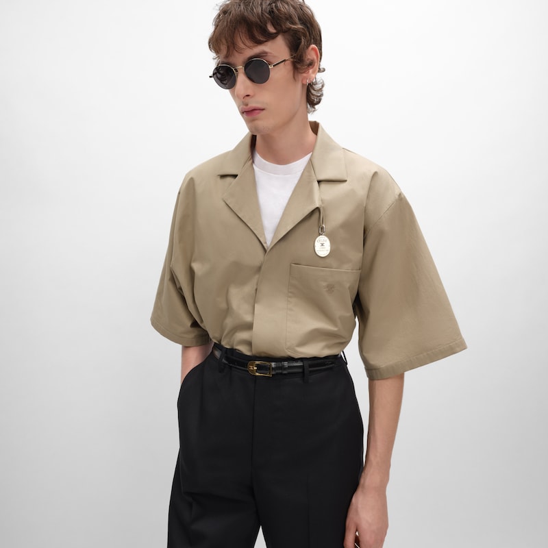SCOUT SHIRT IN LIGHT COTTON GABARDINE - BEIGE -  - 1 | CELINE