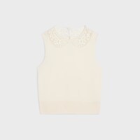 sleeveless top in wool - OFF WHITE -  - 1 | CELINE