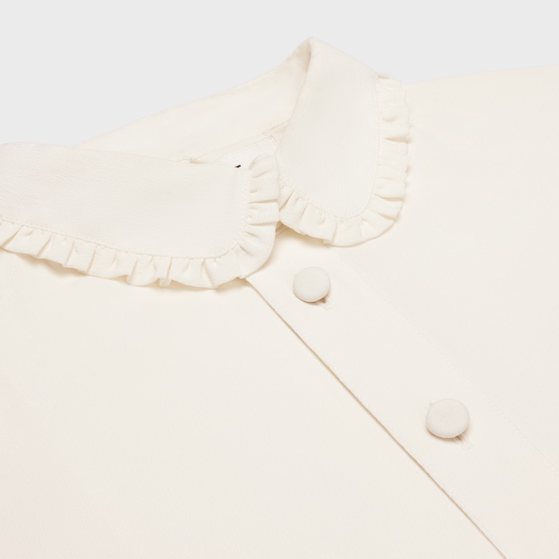 Mia桑蠶絲縐綢及醋酸酯襯衫 - 象牙色 -  - 1 | CELINE