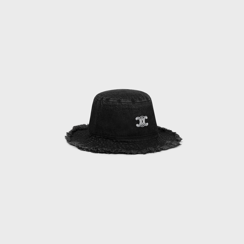 bucket hat IN cotton denim - MAX BLACK WASH -  - 1 | CELINE