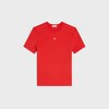 T-shirt Triomphe IN JERSEY DI COTONE A COSTE - ROSSO BICILETTA/BIANCO SPORCO -  - 1 | CELINE
