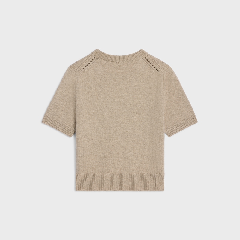 short sleeves sweater IN heritage cashmere - OATMEAL 1 -  - 1 | CELINE
