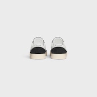 CELINE SUNSET LOW LACE-UP SNEAKER IN SUEDE CALFSKIN AND CALFSKIN - BLACK / OPTIC WHITE -  - 2 | CELINE