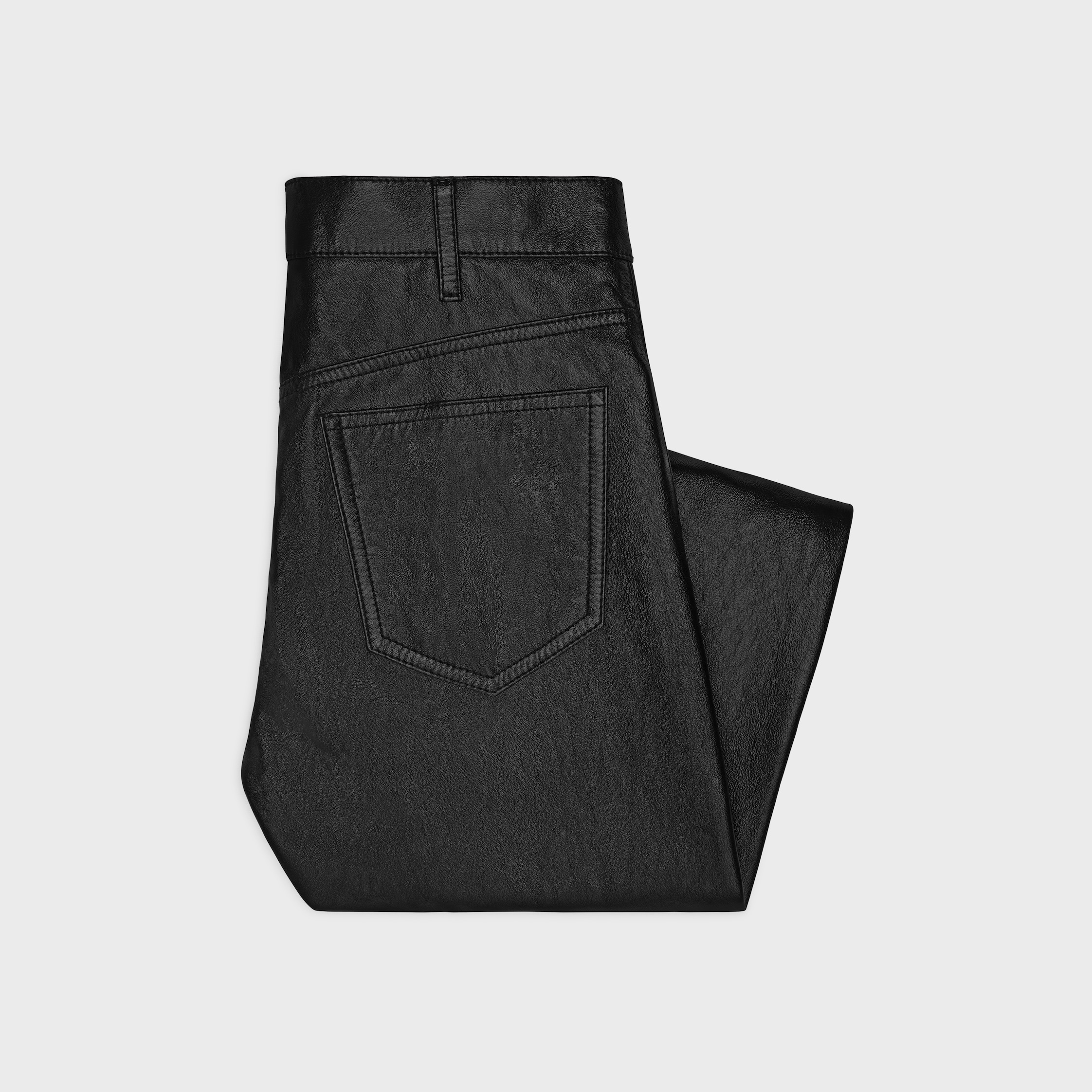 lulu jeans in soft lambskin - BLACK | CELINE