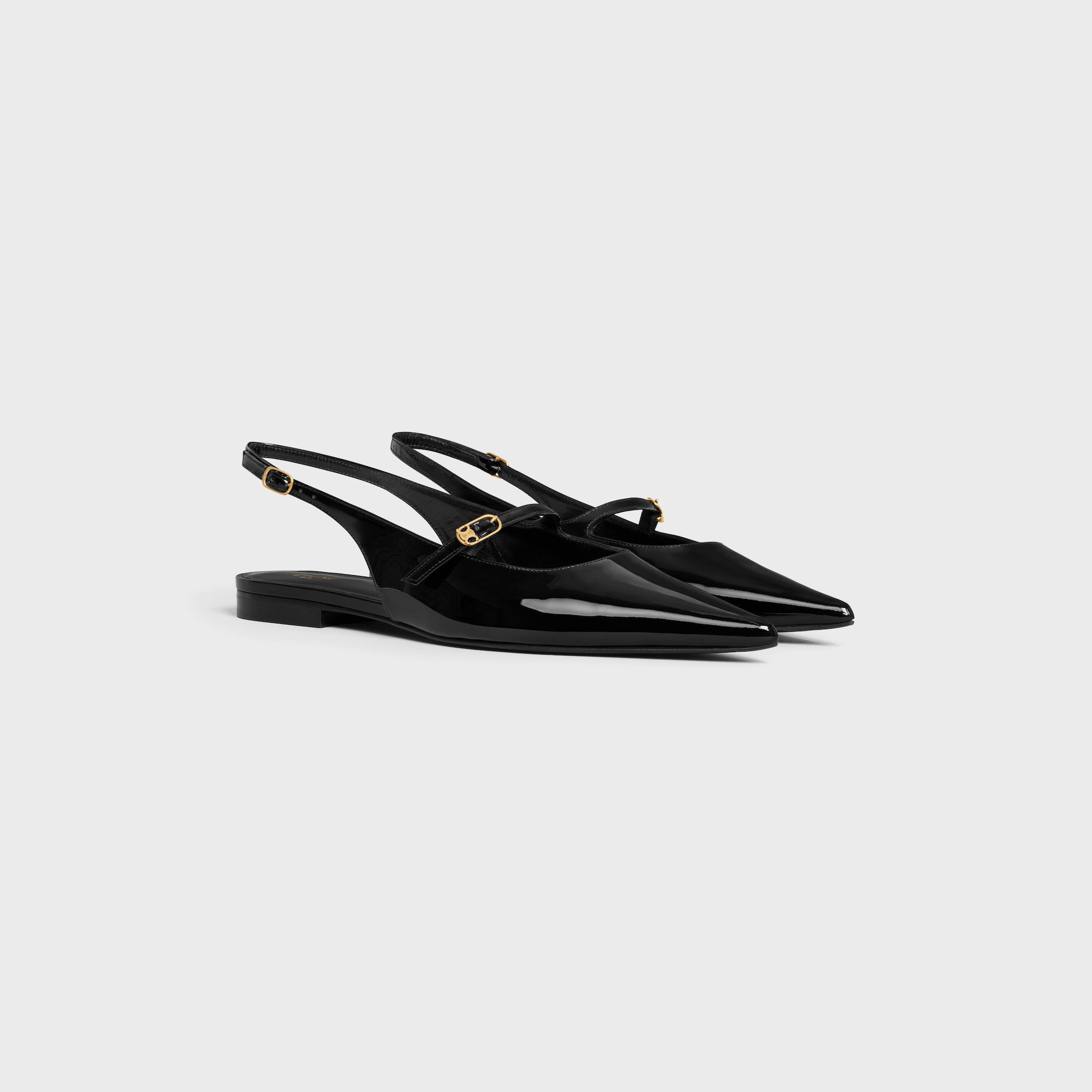 CELINE ジュディ フラットスリングバック / パテントカーフ