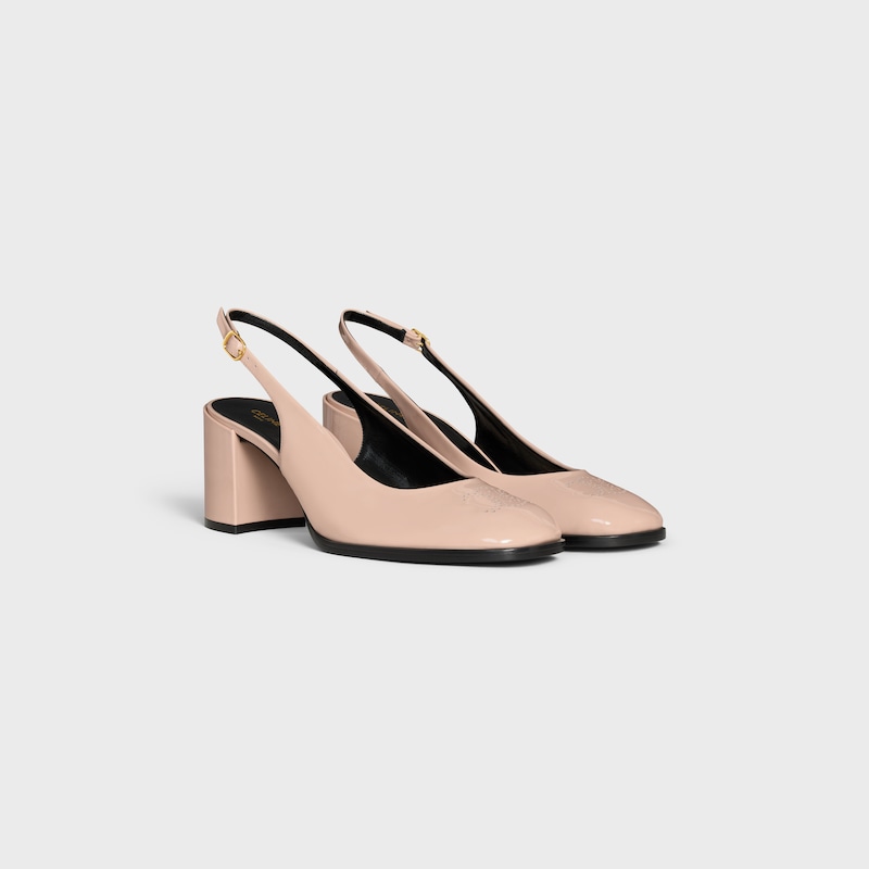 CELINE LILY PERFORATED TRIOMPHE SLINGBACK IN PATENT CALFSKIN - BLUSH -  - 1 | CELINE