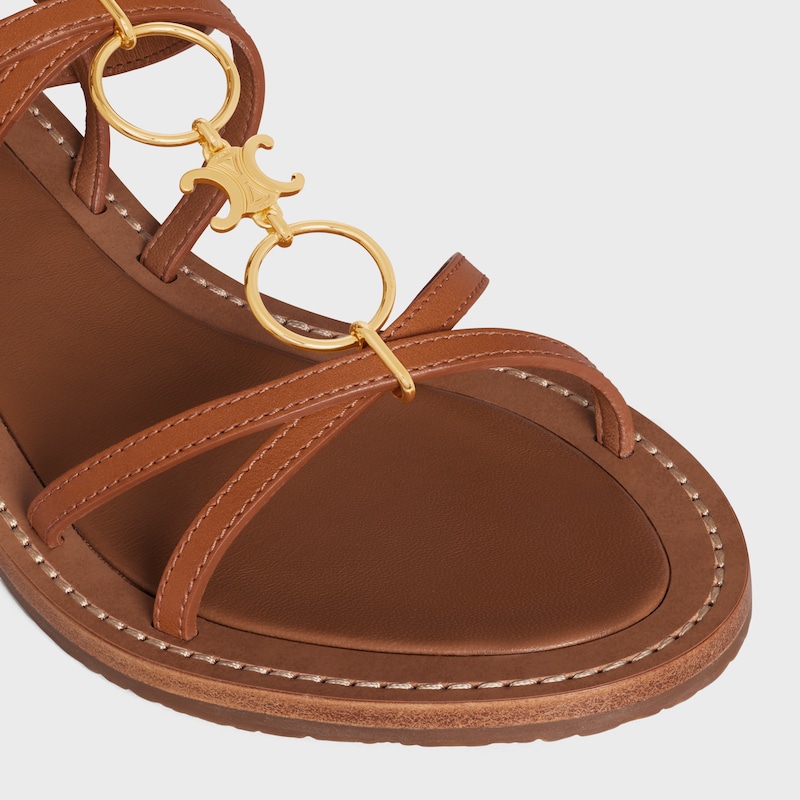 CELINE LYMPIA STRAPPY JEWEL SANDAL  IN CALFSKIN - TAN -  - 1 | CELINE