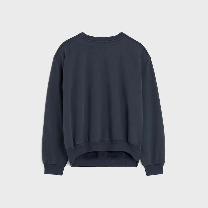 loose sweatshirt IN cotton fleece - NAVY / RED / WHITE -  - 1 | CELINE