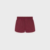 กางเกงขาสั้น Jogger ขนาดมินิ เจอร์ซีย์สองชั้น - สีคอร์โดแวน/สีครีม -  - 2 | CELINE