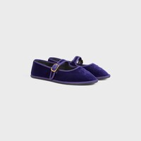 EVE TRIOMPHE MARY-JANE BALLERINA IN VELVET - PURPLE -  - 2 | CELINE