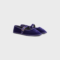 ÈVE TRIOMPHE BALLERINA IN VELVET - PURPLE -  - 2 | CELINE