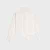 camicia cropped con lavalli&egrave;re in twill di seta - GESSO -  - 2 | CELINE