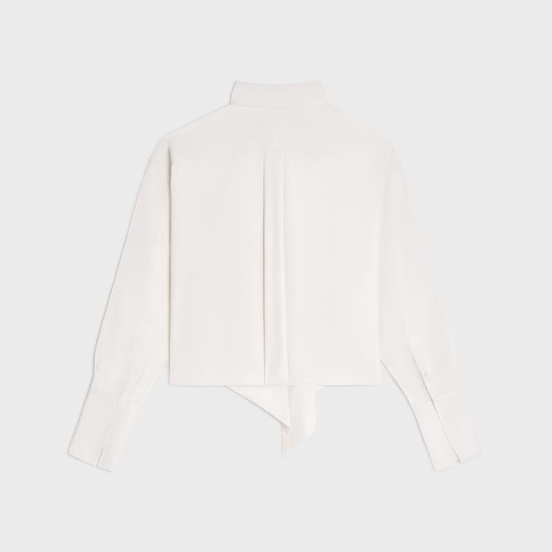 chemise lavalli&egrave;re cropped twill soie - CRAIE -  - 1 | CELINE
