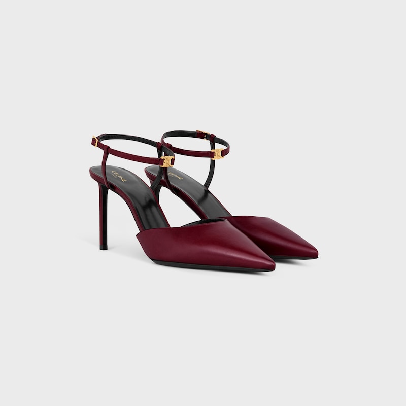 CELINE KITTEN - TRIOMPHE STRAP PUMP IN LAMBSKIN - BURGUNDY -  - 1 | CELINE