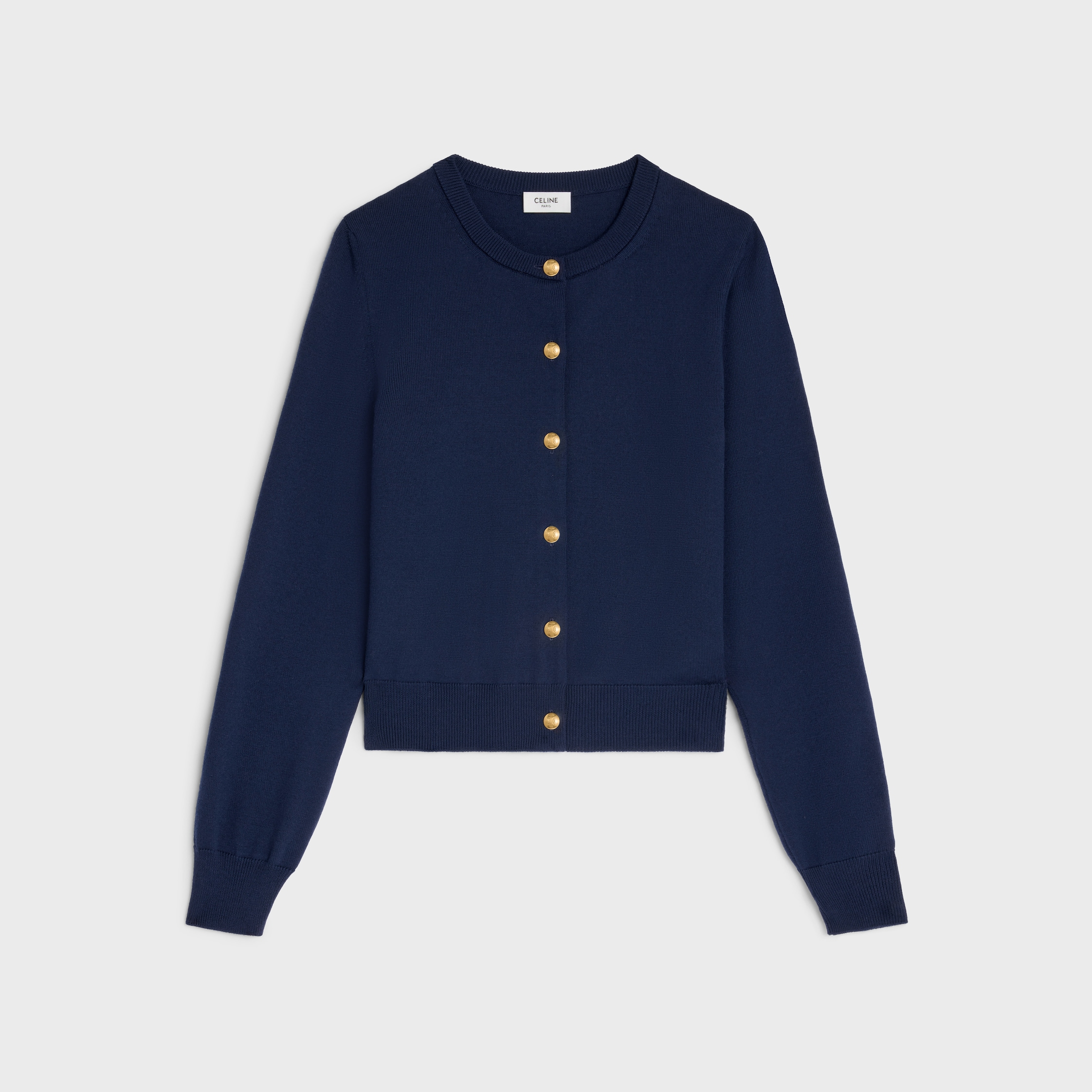 CARDIGAN IN FINE WOOL - DARK BLUE | CELINE