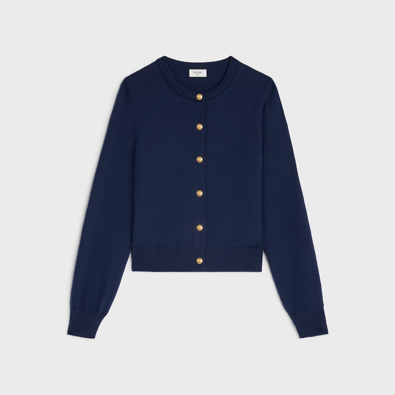cardigan IN fine wool - DARK BLUE -  - 1 | CELINE