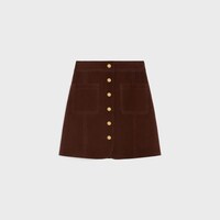 short skirt IN CALFSKIN - CACAO -  - 1 | CELINE