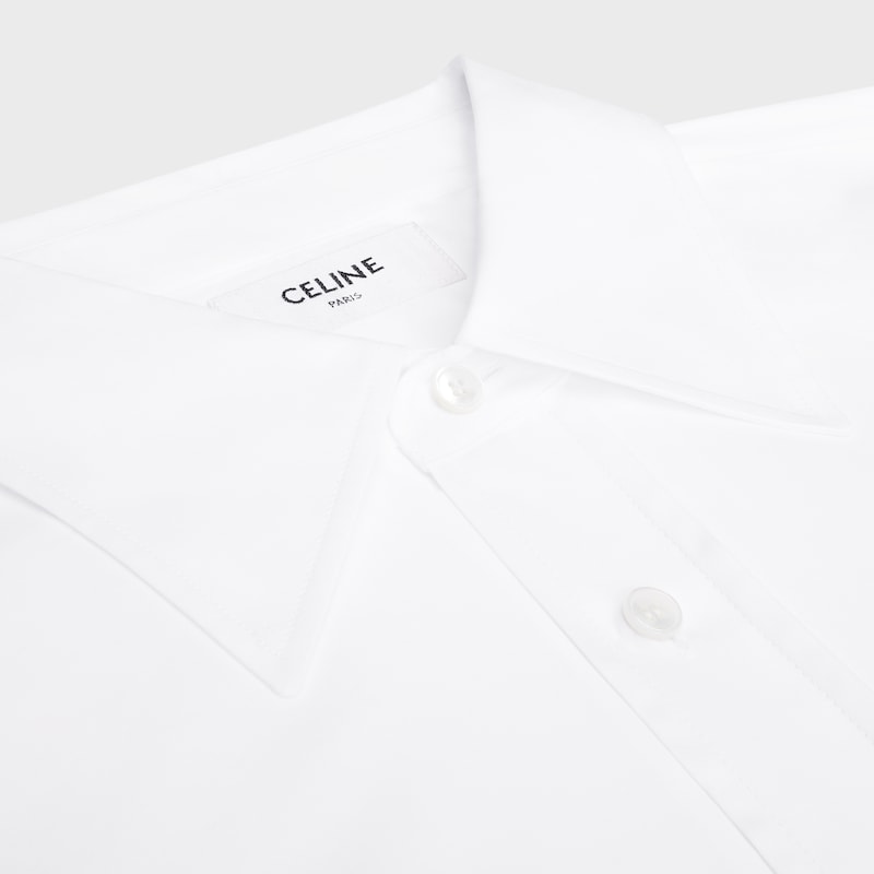 cropped shirt IN COTTON POPLIN - WHITE -  - 1 | CELINE