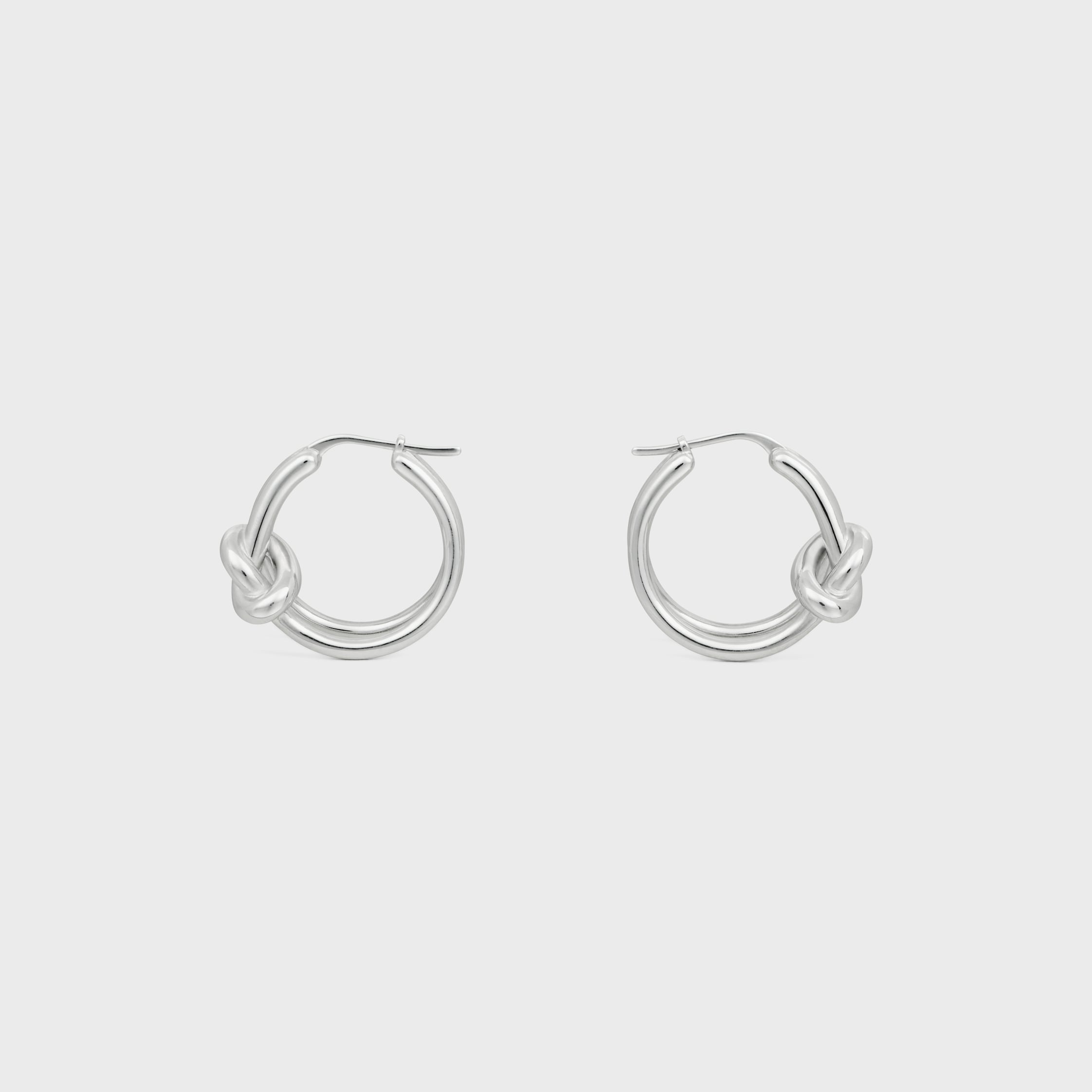 ＜CELINE＞ノット ダブル リング / ロジウムフィニッシュ ブラス ノット ダブル リング / ロジウムフィニッシュ ブラス
