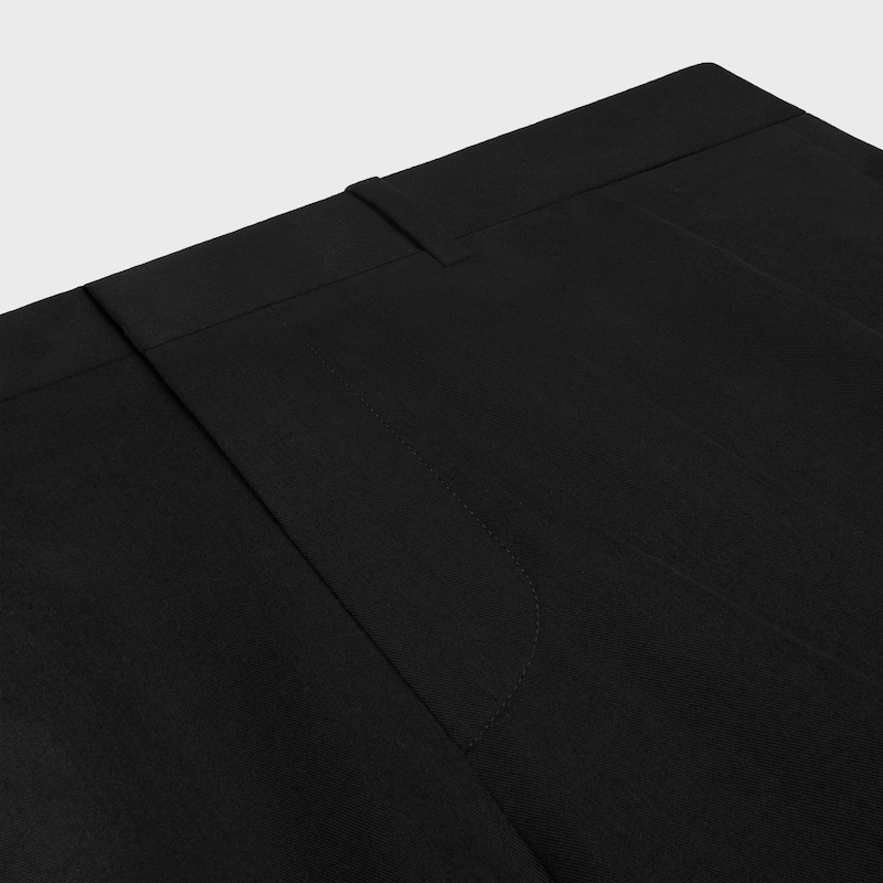 PANTALONES PLISADOS DE LONA DE ALGODÓN - NEGRO -  - 1 | CELINE