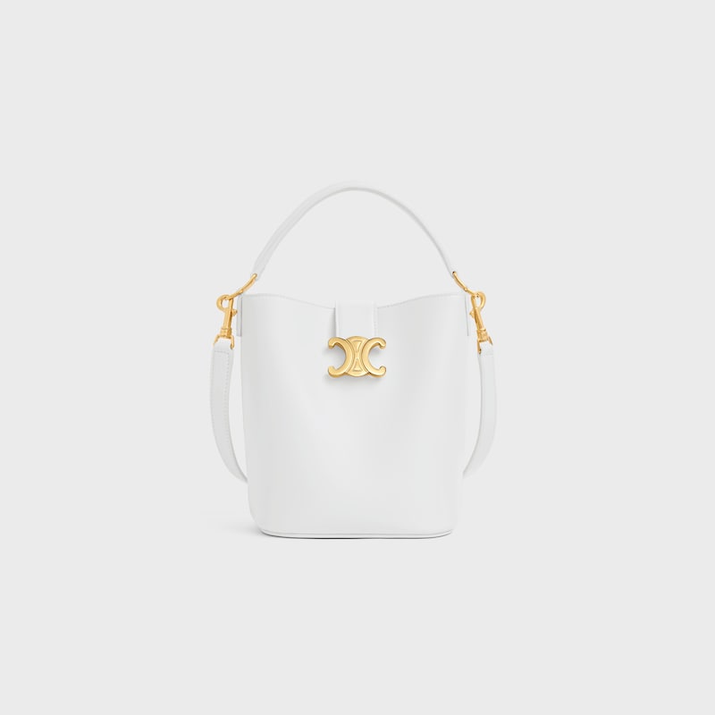 SMALL BUCKET LOUISE IN SMOOTH CALFSKIN - ARCTIC WHITE - MORE LINES - 1 | CELINE