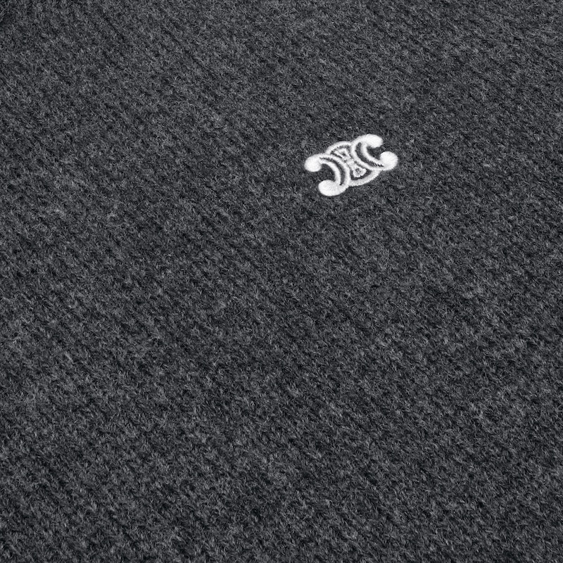 triomphe crew neck sweater in wool and cashmere - ANTHRACITE -  - 1 | CELINE