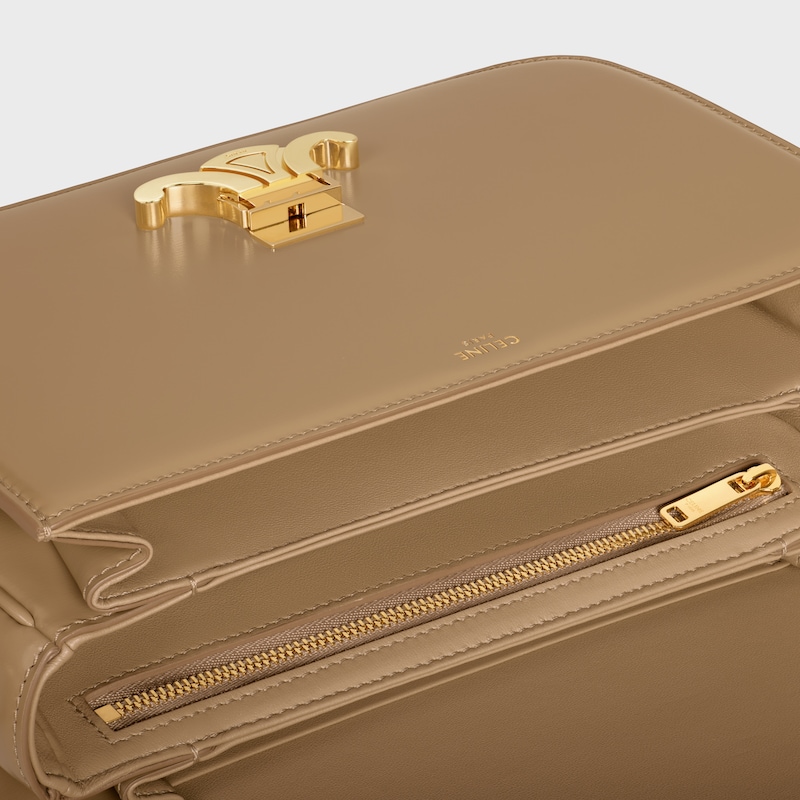 CLASSIQUE TRIOMPHE BAG IN shiny calfskin - SMOKED BROWN - TRIOMPHE - 1 | CELINE