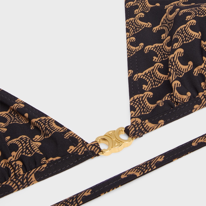 triomphe triangle top IN monogram matte jersey - TOFFEE / BROWN -  - 1 | CELINE