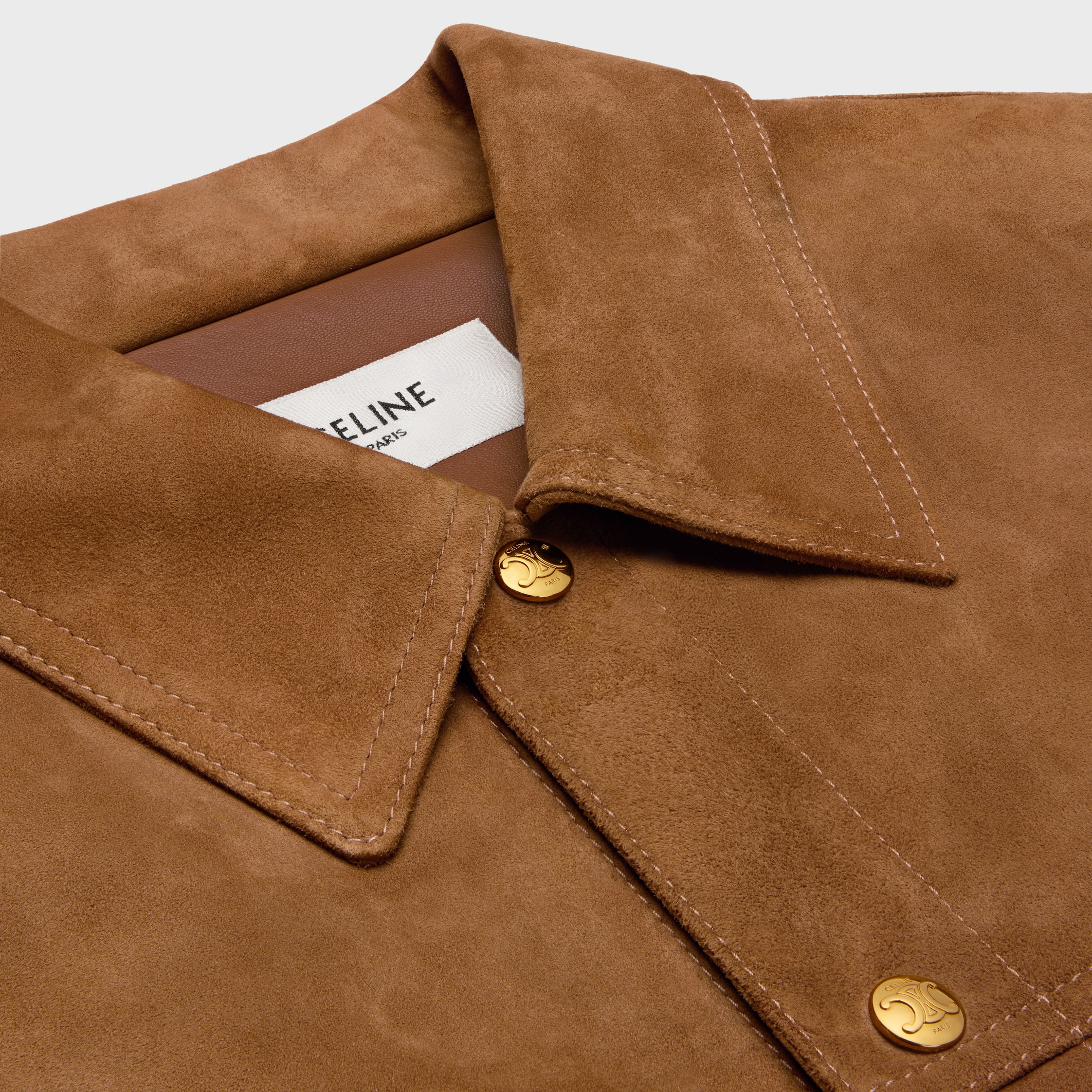 関税込 Celine long western jacket in suede LONG WESTERN JACKET IN SUEDE - TOBACCO | CELINE