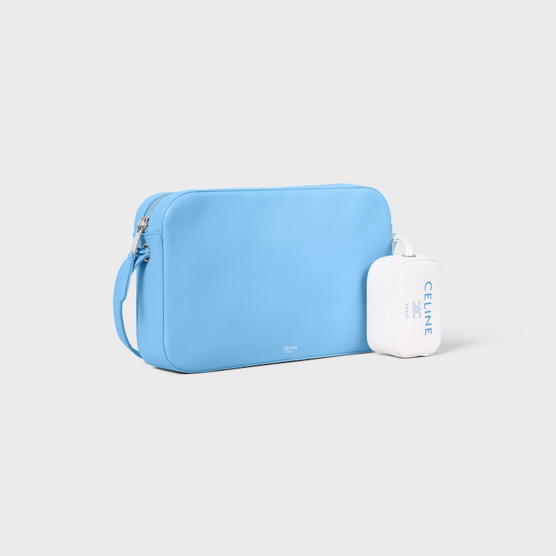 MESSENGER BAG WITH CHARM IN SMOOTH CALFSKIN AND LAMBSKIN - SKY BLUE / ULTRA WHITE - NEW - 1 | CELINE