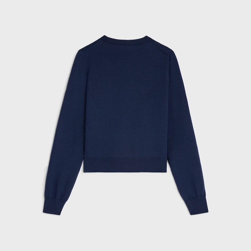 cardigan IN fine wool - DARK BLUE -  - 1 | CELINE