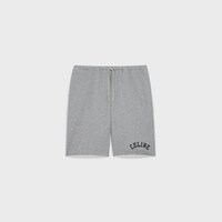 Short tracksuit blason molleton coton - GRIS MELANGE/NOIR -  - 1 | CELINE